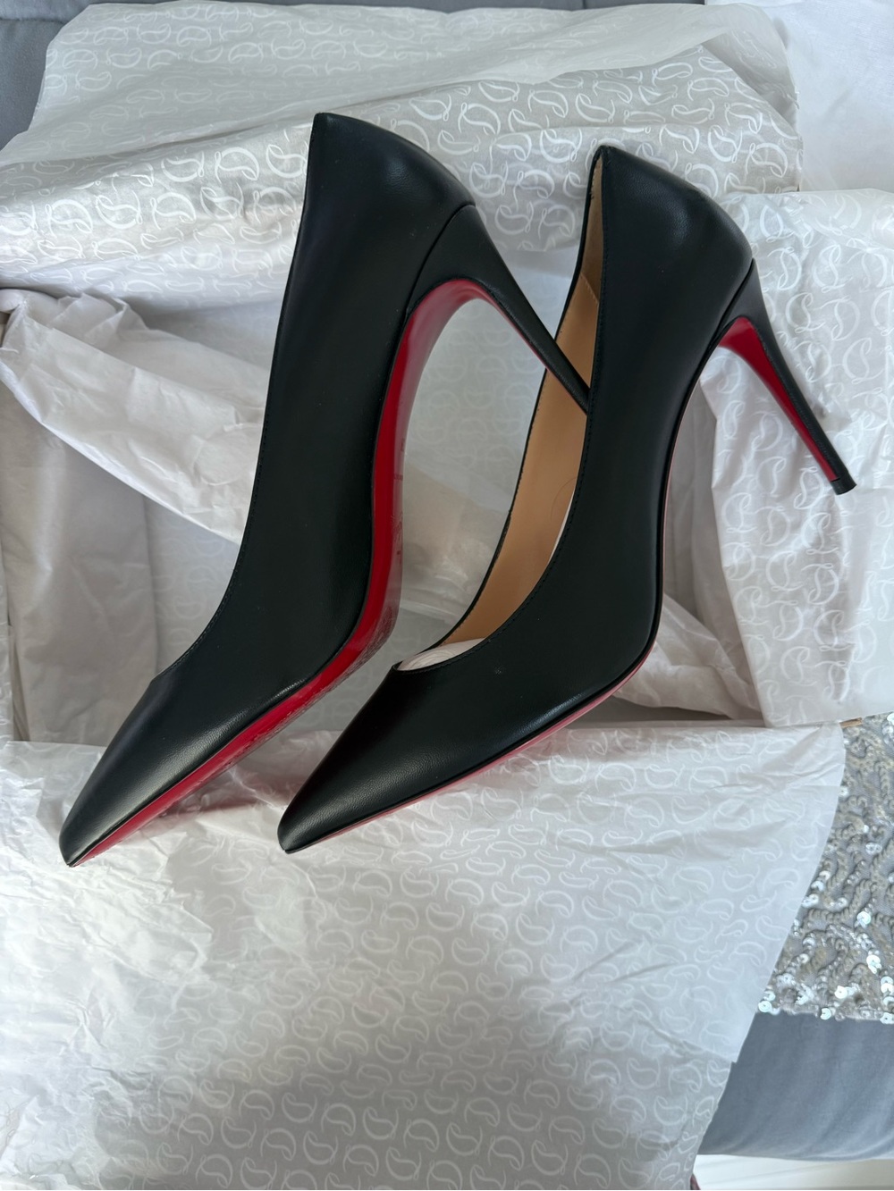 Christian Louboutin Kate Black pointed toe heels